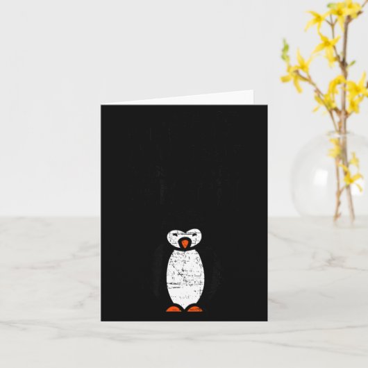 Always Be Yourself Funny Penguin Quote Design  カード (黄色い花)