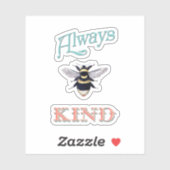Always Bee Kindサンゴとティール(緑がかった色)シール シール (シート)