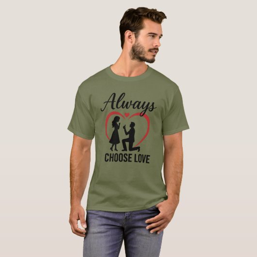 Always Choose Love Basic Dark T-Shirt | Freefit Un Tシャツ (正面フル)