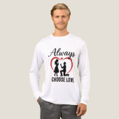 Always Choose Love Bella+Canvas Tri-Blend Long Sle トライブレンドＴシャツ (正面全体)