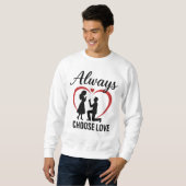 Always Choose Love Men’s Basic Crewneck Sweatshirt スウェットシャツ (正面フル)