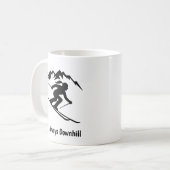 "Always Downhill" コーヒーマグカップ (正面左)