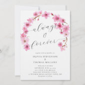 Always Foreverさくらんぼ花咲アーチフォト結婚ズ 招待状 (正面)