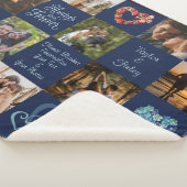 Always & Foreverロマンチックハートネイビーカスタムフォト シェルパブランケット (3/4)