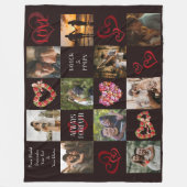 Always & Foreverロマンチックハートブラックカスタムフォト フリースブランケット (正面)