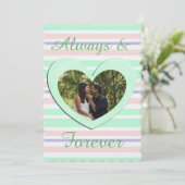 Always & Forever ウェディング招待状, 緑とピンク 招待状 (スタンド正面)