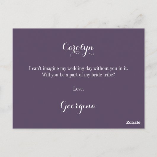 Always & Forever Bridesmaid提案書はがき ポストカード (裏面)