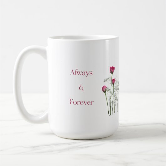 Always & Forever Floral Romantic Anniversary  コーヒーマグカップ (左)
