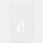 Always & Forever Minimal Elegant Wedding Welcome アクリルサイン (傾斜)