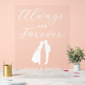 Always & Forever Minimal Elegant Wedding Welcome アクリルサイン (ウェディング)