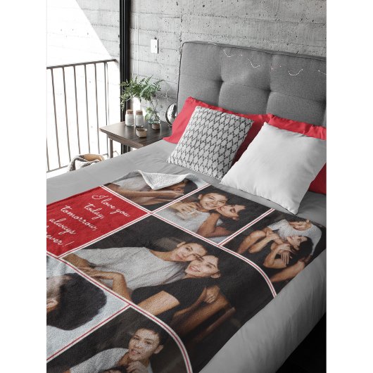 Always & Forever Modern 6 Photo Collage フリースブランケット