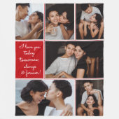 Always & Forever Modern 6 Photo Collage フリースブランケット (正面)