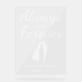 Always & Forever Personalized Wedding Welcome アクリルサイン (正面)