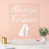 Always & Forever Personalized Wedding Welcome アクリルサイン (ウェディング)