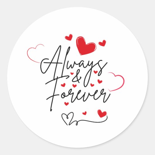 Always & Forever Valentineのステッカー ラウンドシール (正面)