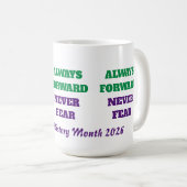 Always Forward Never Fear Womens History Month コーヒーマグカップ (正面右)