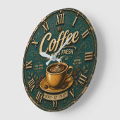 Always Fresh Coffee  ラージ壁時計 (傾斜)