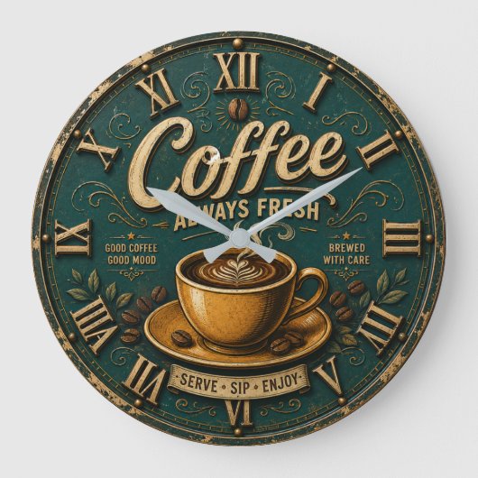 Always Fresh Coffee  ラージ壁時計 (正面)
