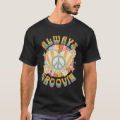 Always Groovinレトロ60sヴィンテージヒッピースタイルPeac Tシャツ (正面)