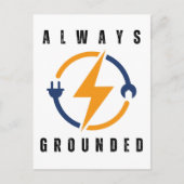 always grounded funny electrician ポストカード (正面)