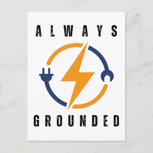 always grounded funny electrician ポストカード (正面)