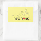 Always Happy in New York 長方形シール (バッグ)