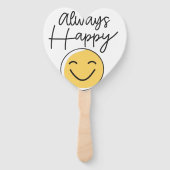 "Always Happy" Smiley Face Hand Fan - Fun Celebrat ハンドファン (裏面)