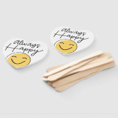 "Always Happy" Smiley Face Hand Fan - Fun Celebrat ハンドファン (組立なし)