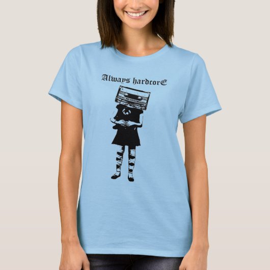 Always Hardcore薄型ホワイトヴィンテージスタイルTシャツ Tシャツ (正面)