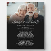 Always In私たちのハートメモリアル写真カスタム文字 フォトプラーク (正面)