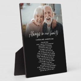 Always In私たちのハートメモリアル写真カスタム文字 フォトプラーク
