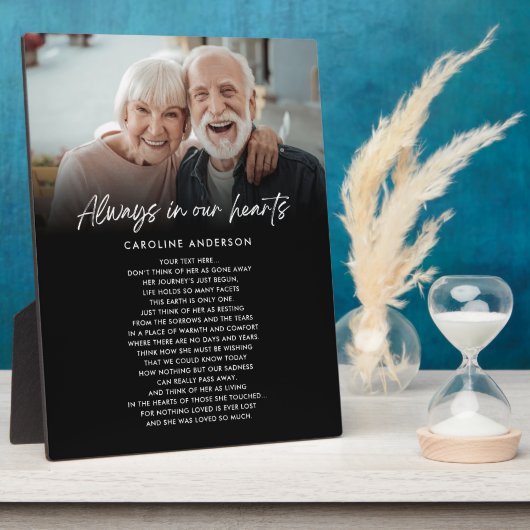 Always In私たちのハートメモリアル写真カスタム文字 フォトプラーク (側面)