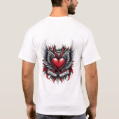 Always In Heart タイポグラフィTシャツ Tシャツ (裏面)