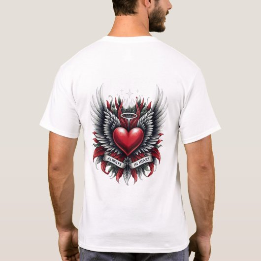 Always In Heart Typography T-Shirt Tシャツ (裏面)