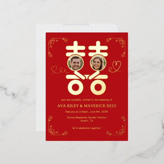 always in love foil invitation postcard 箔招待状ポストカード (封筒)