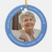 Always in Our Heart Funeral Memorial Photo  セラミックオーナメント (正面)