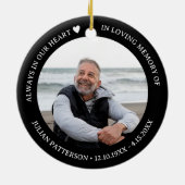 Always in Our Hearts Funeral Memorial Photo  セラミックオーナメント (裏面)