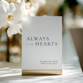 Always in Our Hearts Minimalist Wedding Sign 招待状