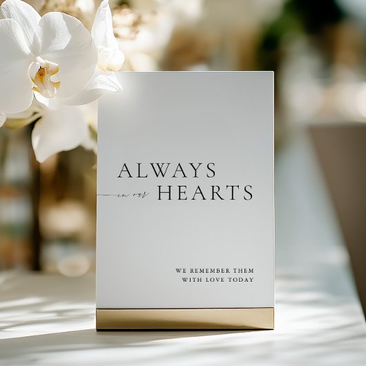  Always in Our Hearts Minimalist Wedding Sign 招待状
