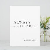  Always in Our Hearts Minimalist Wedding Sign 招待状 (スタンド正面)