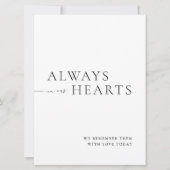  Always in Our Hearts Minimalist Wedding Sign 招待状 (正面)