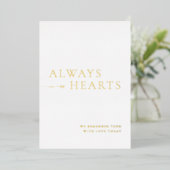 Always in Our Hearts Minimalist Wedding Sign 箔招待状 (立ち正面)