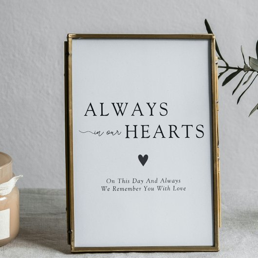 Always In Our Hearts Wedding Remembrance Sign ポスター
