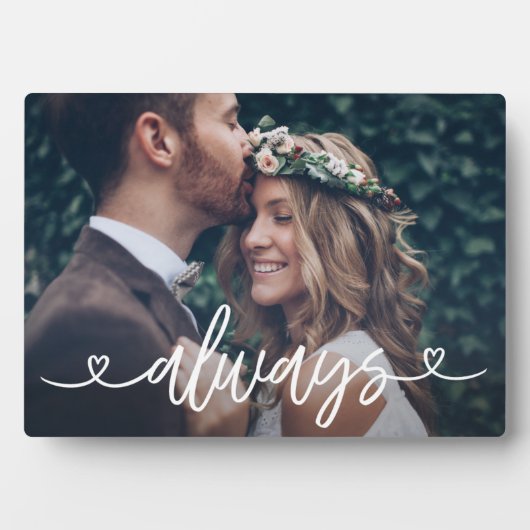 Always LoveハートValentines パーソナライズされた写真 フォトプラーク (正面)