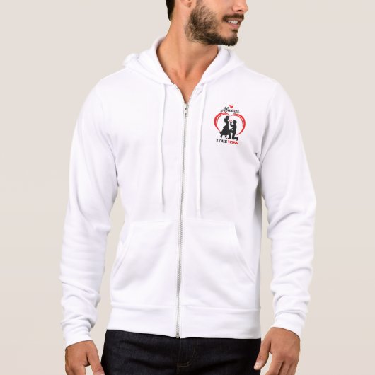 Always Love Wins – Romantic Unisex Zip Hoodie パーカ (正面)