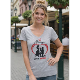 Always Love Wins Women V Neck Tee Tシャツ