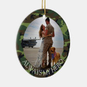 Always My Hero Army Camouflageパーソナライズされた写真 セラミックオーナメント (右)