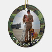 Always My Hero Army Camouflageパーソナライズされた写真 セラミックオーナメント (左)