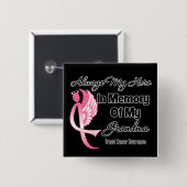 Always My Hero In Memory祖母 – 乳がん 缶バッジ (正面&裏面)