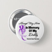 Always My Hero In Memory Daddy – 膵臓がん 缶バッジ (正面&裏面)